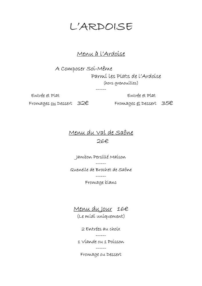 L'Ardoise - Menu Image 1
